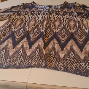 Alyx Brown and Black Geometric Animal-Print Top